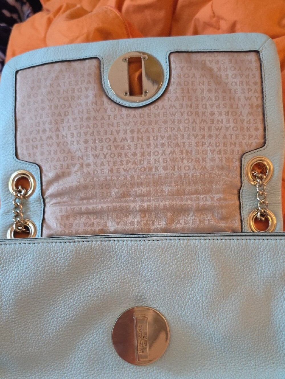 kate spade Quilted Pale Blue Shoulder Bag with Gold Hardware - Picture 7 of 13